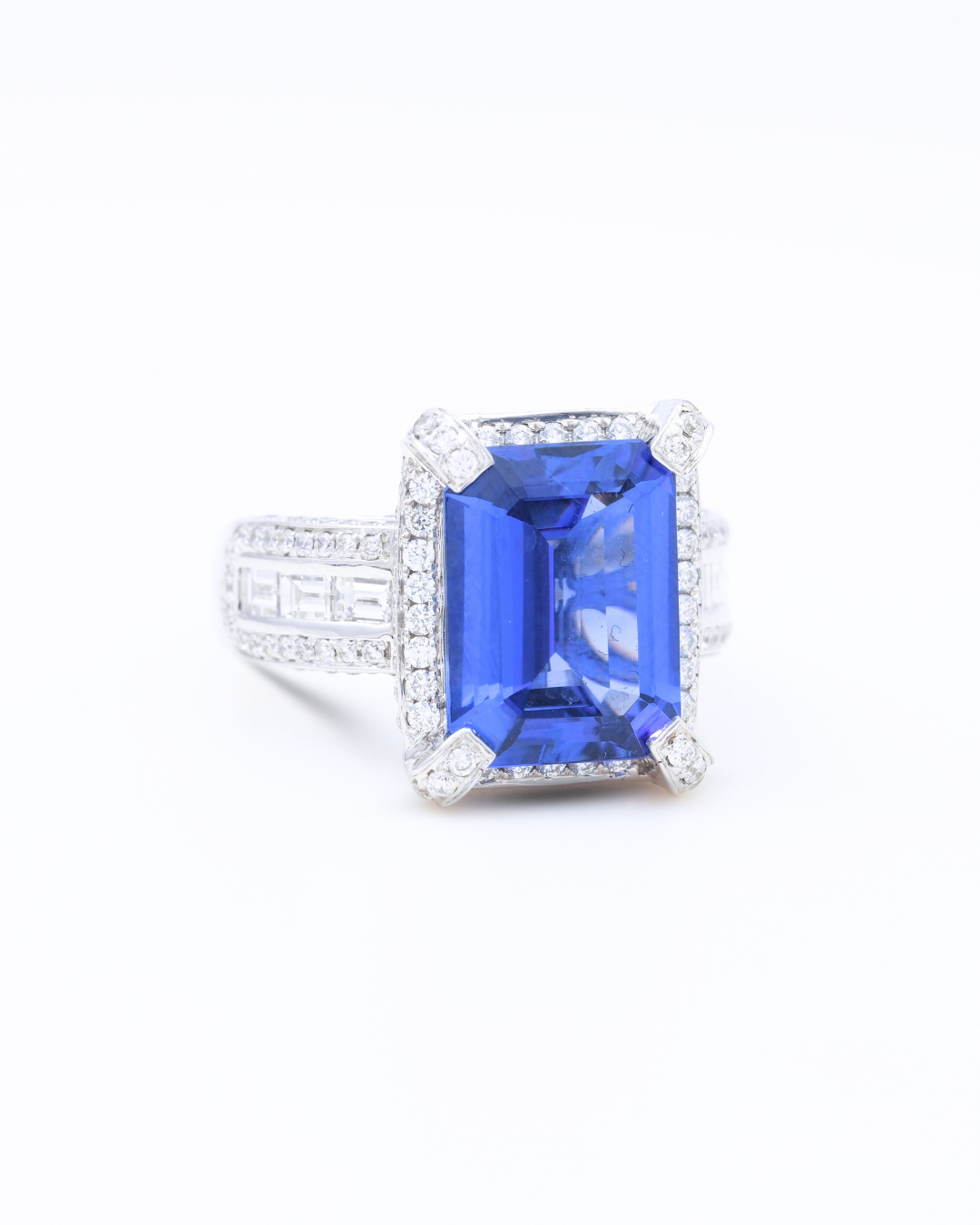 18KT WHITE GOLD TANZANITE DIAMOND COCKTAIL RING – Infinity Jewelry