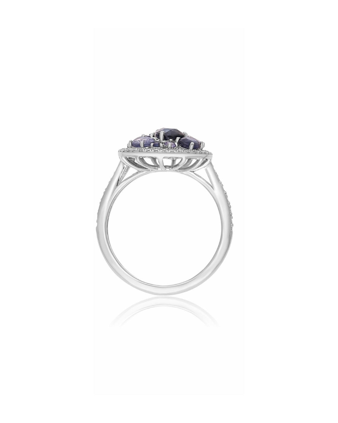 INFINITY COLORS 14KT WHITE GOLD TEAR DROP RING