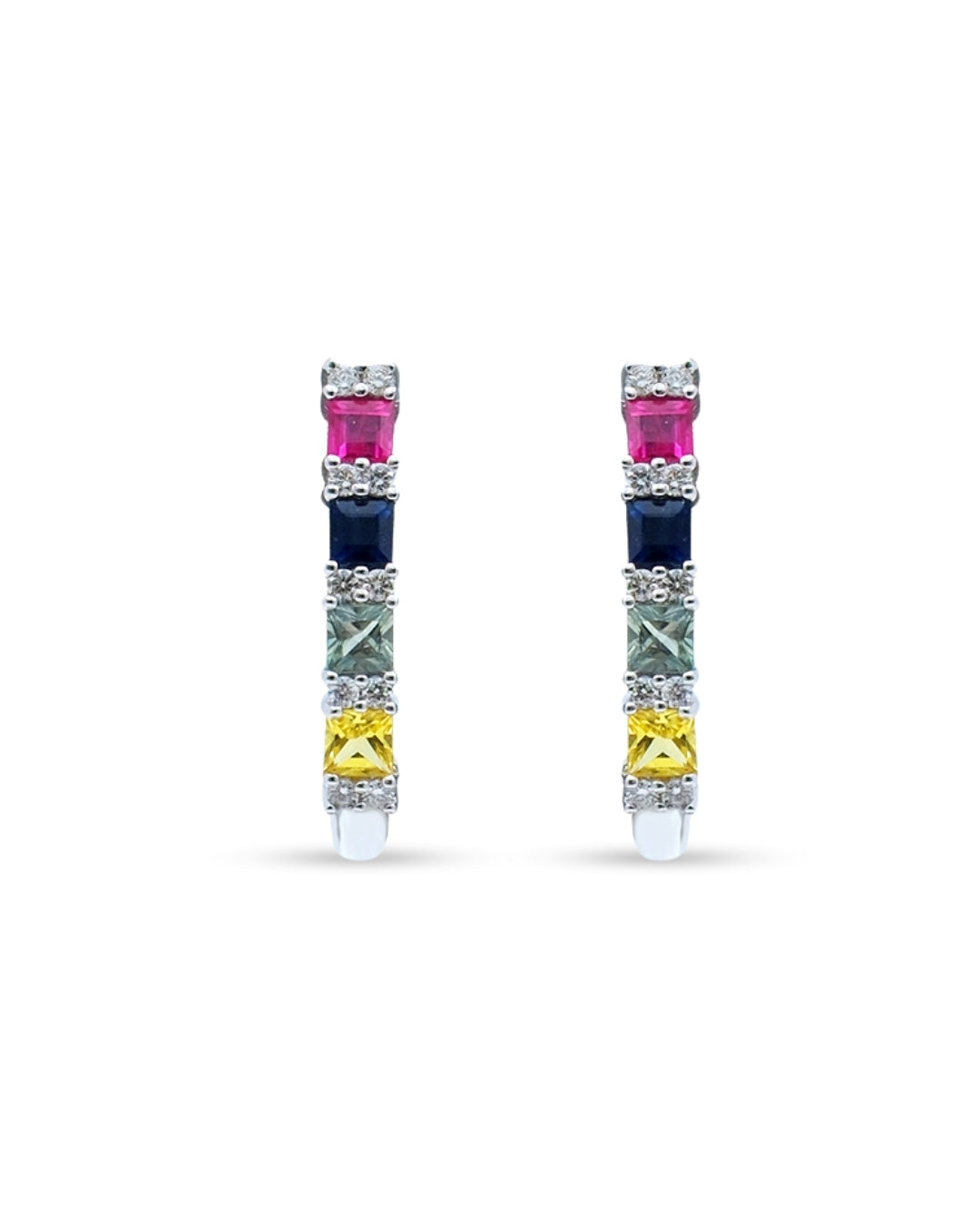 INFINITY COLORS 14KT WHITE GOLD DROP BAR EARRING – Infinity Jewelry
