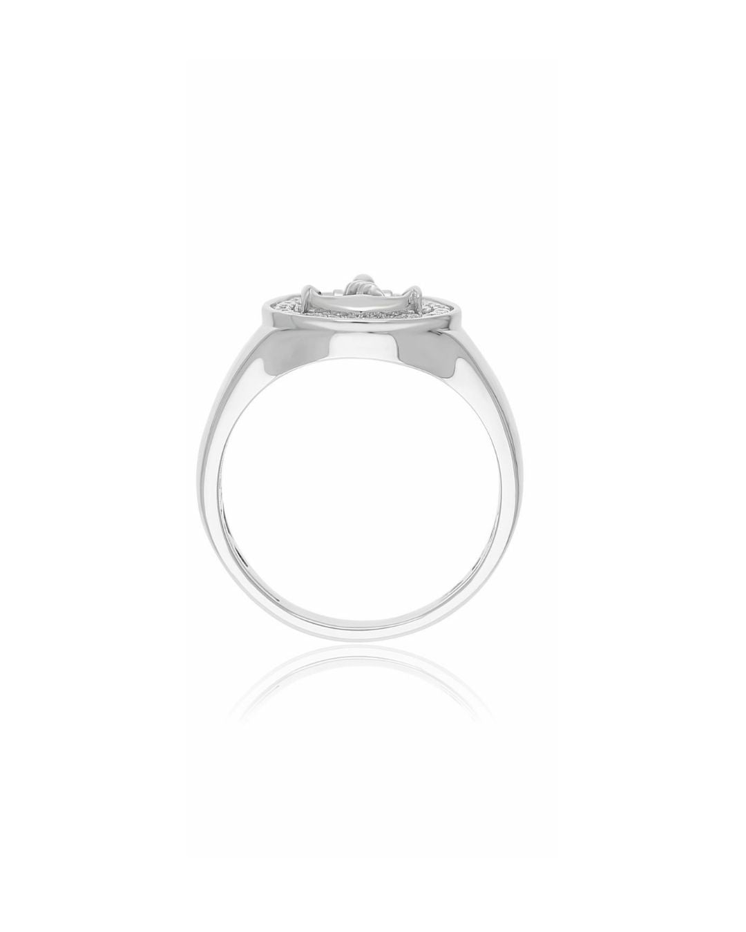 14KT WHITE GOLD DIAMOND ANCHOR RING