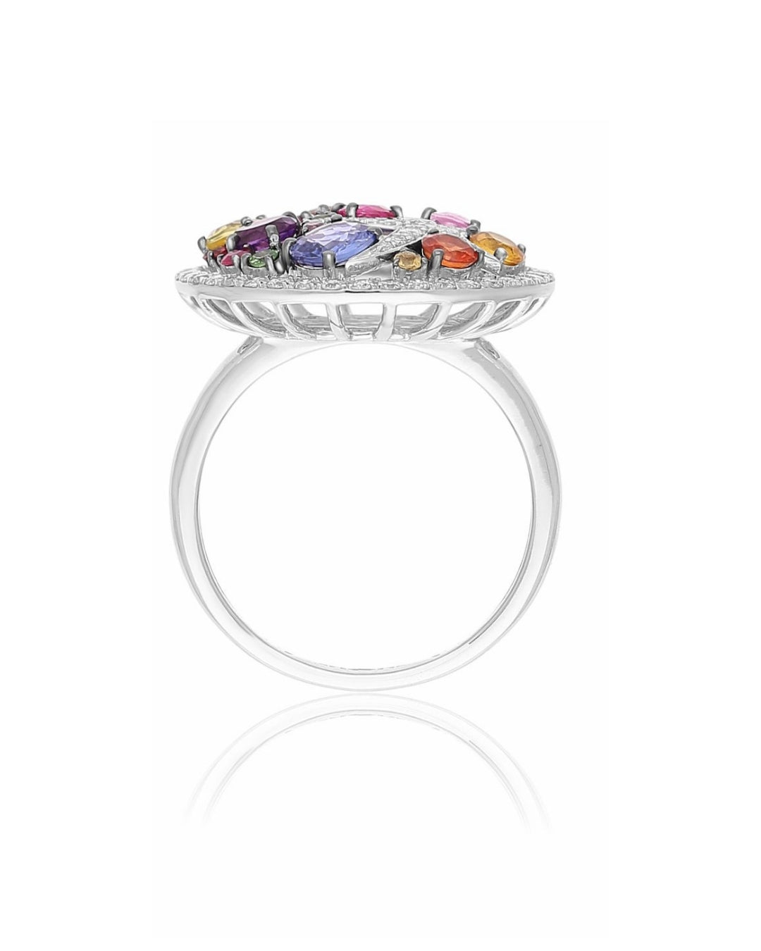 INFINITY COLORS 14KT WHITE GOLD STARFISH RING