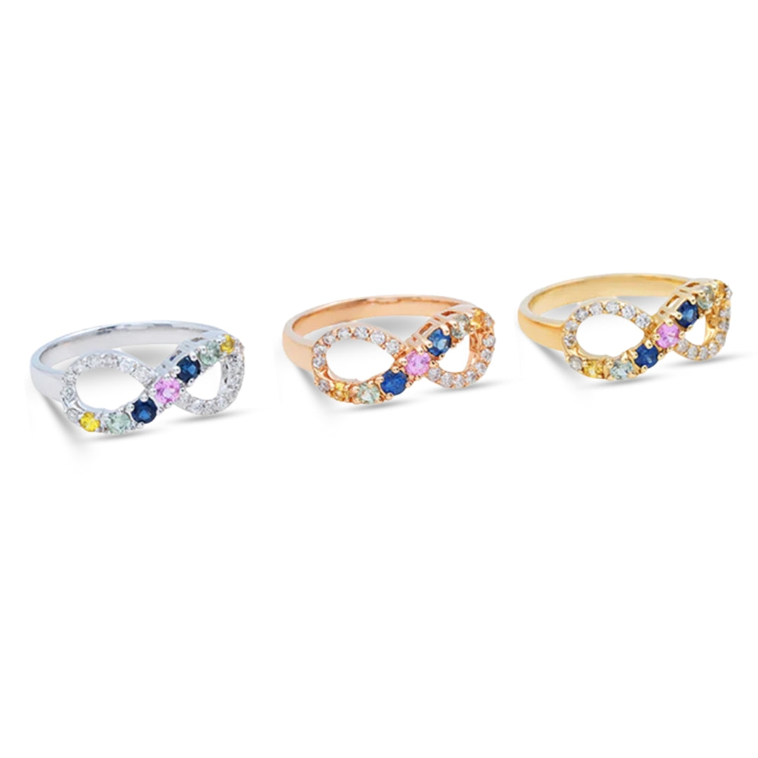 14KT YELLOW GOLD INFINITY COLORS SIGNATURE RING