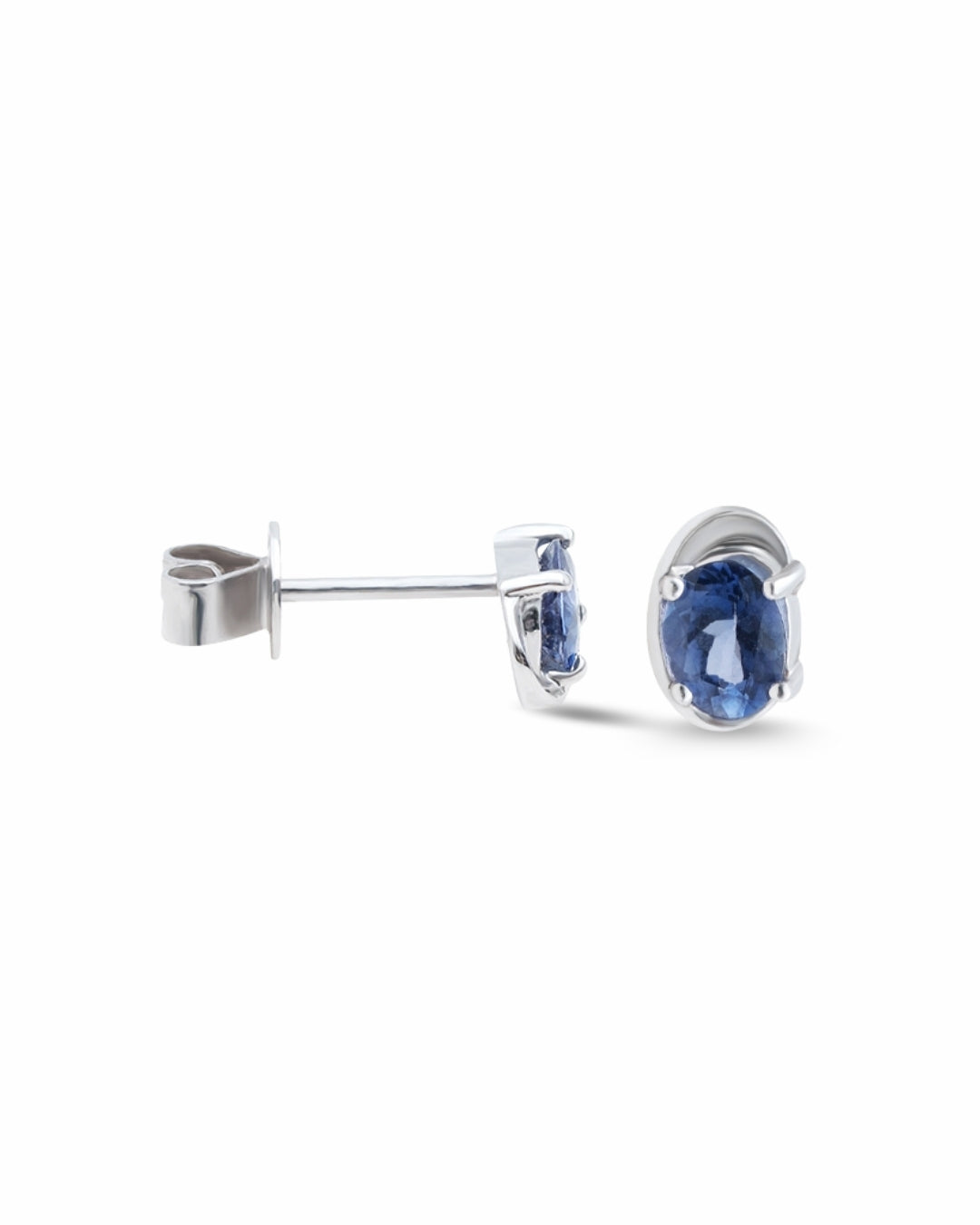 14KT WHITE GOLD TANZANITE STUD EARRINGS