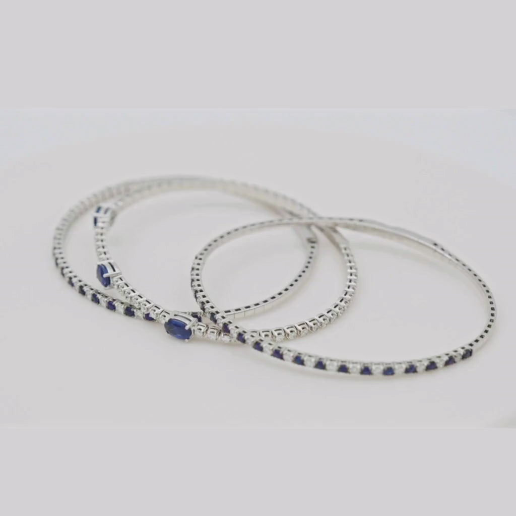 INFINITY SAPPHIRE & DIAMOND FLEXIBLE BANGLE – Infinity Jewelry